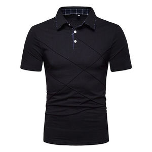 เสื้อโปโลสำหรับผู้ชายเสื้อกอล์ฟสีพื้นแขนสั้นสั่งทำได้ตามต้องการ - Product Image 3