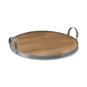 Bandejas de madera redondas para Hotel y boda, con asas de metal, de la mejor calidad, superventas - Product Image 6