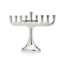 Décoration de la maison fait à la main moderne élégant juif Menorah bougeoir laiton Judaica Art Pâques luxe Unique personnalisable
