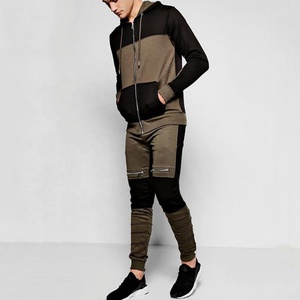 Color sólido logotipo personalizado al por mayor ropa deportiva jogging hombres traje de pista - Product Image 3