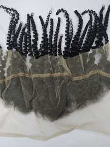 Extensions de cheveux brésiliennes crépues et bouclées avec Frontal en dentelle 13x4 et 13x6, Extensions de cheveux personnalisées, trame épaisse, mèches et queues de cheval - Product Image 6