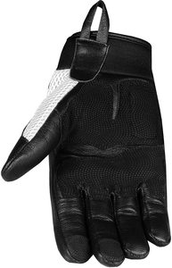 Guantes tácticos de cuero con pantalla táctil para hombre, guantes de carreras de alta calidad hechos a medida, de malla blanca y cuero negro - Product Image 4
