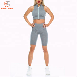 Nouvel Arrivage Ensemble Soutien-Gorge et Short de Sport pour Femme Haute Qualité Lavé Écologique Séchage Rapide Respirant Gym Yoga Uni Deux Pièces - Product Image 4