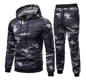 Survêtement de jogging unisexe 2 pièces à motif solide OEM et ODM avec survêtement à capuche Vêtements hip-hop décontractés avec pantalon et haut inclus - Product Image 5