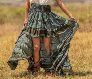 OEM ที่กำหนดเองพิมพ์สูงเอวกระโปรง Bohemian Beach สุภาพสตรีกระโปรงยาว - Product Image 1