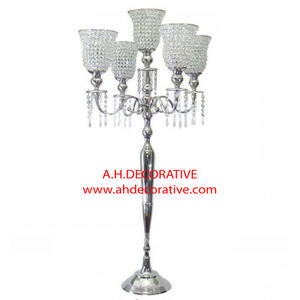 Handmade Shiny Nickel Plated Floor Candelabra with Crystal Globe Votive Wedding Party Gifts <b>Christmas</b> <b>Decoration</b> on <b>Sale</b> - Product Image 6