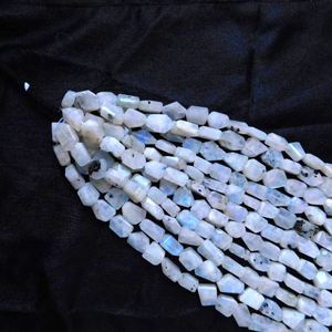 Cuentas de Piedra Natural para Joyería, Colgante de Piedra Lunar Blanca en Forma de Calabaza de 15-20mm, Gema Facetada a Máquina - Product Image 1