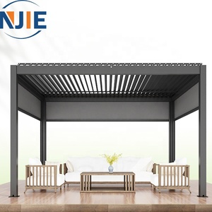 Pergola Moderna da Esterno ENJIE in Alluminio con Lamelle Orientabili, Protezione Solare Elettrica, Antineve, Impermeabile per <span class=keywords><strong>Balcone</strong></span> - Product Image 4