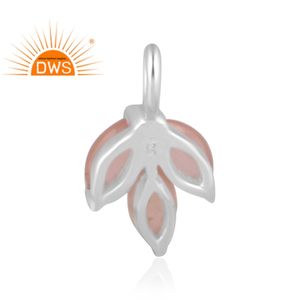 Colgante de Plata de Ley Fina con Calcedonia Rosa Natural, Tendencia 2026, para Mujer, Fabricante de Joyería - Product Image 3