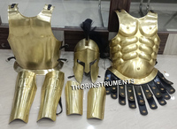 Veste musculaire médiéval en laiton, casque grec, protection bras et jambes, ensemble d'armure pour poussette, offre spéciale