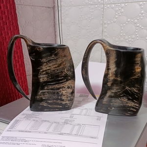 แก้วมักมีเขาควายขัดเงาแก้วมักลายธรรมชาติรูปสัตว์สไตล์ทะเล - Product Image 1