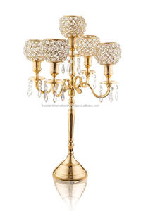 Candelabro alto de 25 ", candelabro de cristal votivo, portavelas, centro de mesa de boda - Product Image 5