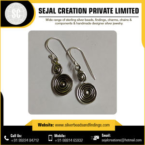 Composants de bijoux en gros : Boucles d'oreilles tribales bohèmes en argent sterling 925 - Product Image 4