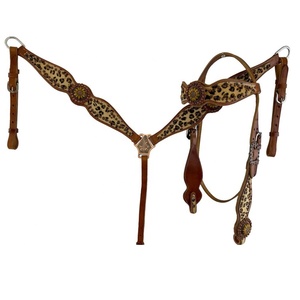 Ensemble couvre-chef et col poitrine en cuir de vache, 100%, fait avec cheveux sur le Cheetah, fabrication imprimée, offre spéciale - Product Image 1