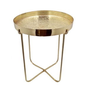 Table ronde en métal, grande taille, couleur or, noir, avec Texture or, finition dorée, Style moderne, fait à la main, vente en gros, offre spéciale - Product Image 4