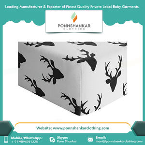 100% Organic Customized Newborn Cotton Baby Crib Fitted Sheet - Product Image 3