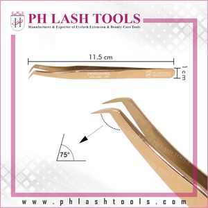 Pincettes à pointe étroite pour Extension de cils, 12 pièces, en or Rose, de Volume russe à 90 degrés - Product Image 5