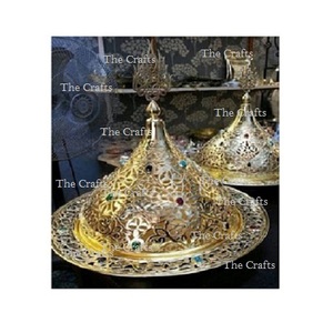 Plat à beurre de service de forme ronde de conception merveilleuse en métal couleur or plat à beurre de taille personnalisée à vendre - Product Image 4