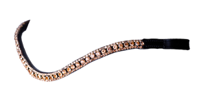 Belle bride d'équitation en cuir anglais or rose Qualité supérieure Confortable Élégant avec une fine bande de sourcils en cristaux - Product Image 3