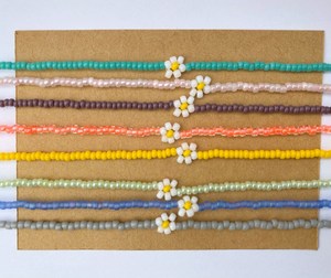 Daisy Seed <b>Bead</b> <b>Bracelet</b> Various Colors- <b>Beads</b>, Boho, Friendship, Flower, Birthday Gift, Dainty, Chic, Hippie, Vsco, Stacking, g - Product Image 1
