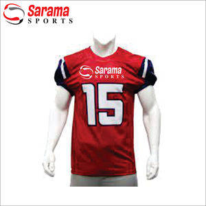 Maillots de football américain personnalisés imprimés numériquement, respirants, anti-UV, séchage rapide, 100% polyester, avec cordon de serrage pour hommes, grandes tailles - Product Image 1