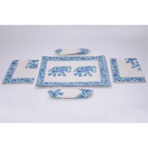 Ethnisches 12-teiliges Set Indische Baumwolle Elefant bedruckte Servietten Holiday Banda nna Taschentuch Esstisch matte für Zuhause inspiriert - Product Image 4