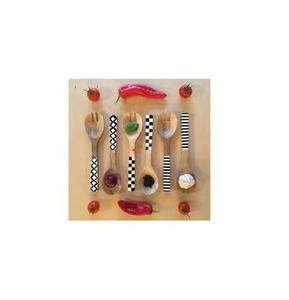 ช้อนไม้พิมพ์ลายดอกไม้แบบเรียบง่ายช้อนไม้ผสมช้อนสำหรับใช้บนโต๊ะอาหารสินค้าขายดี - Product Image 3