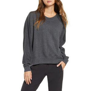 Sudadera con capucha de manga larga para mujer, jersey liso de algodón en blanco, Conjunto personalizado de gran tamaño, venta al por mayor - Product Image 1