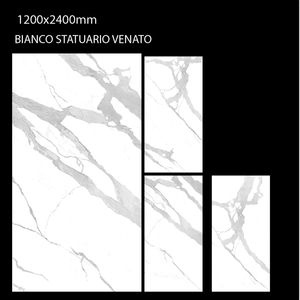 Azulejos de pared de porcelana antibacteriana con esmalte metálico de alto brillo europeo moderno de 1200x2400mm patrón hermoso para áreas escolares grandes - Product Image 1