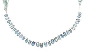 Cuentas de piedra natural Piedras preciosas sueltas en forma de pera aguamarina facetadas de 30 piezas para la fabricación de joyas 1 unidad de hebra - Product Image 3