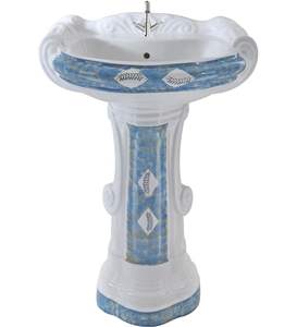 2023 nuevo lavabo sanitario de cerámica con pedestal para pared y suelo. - Product Image 1