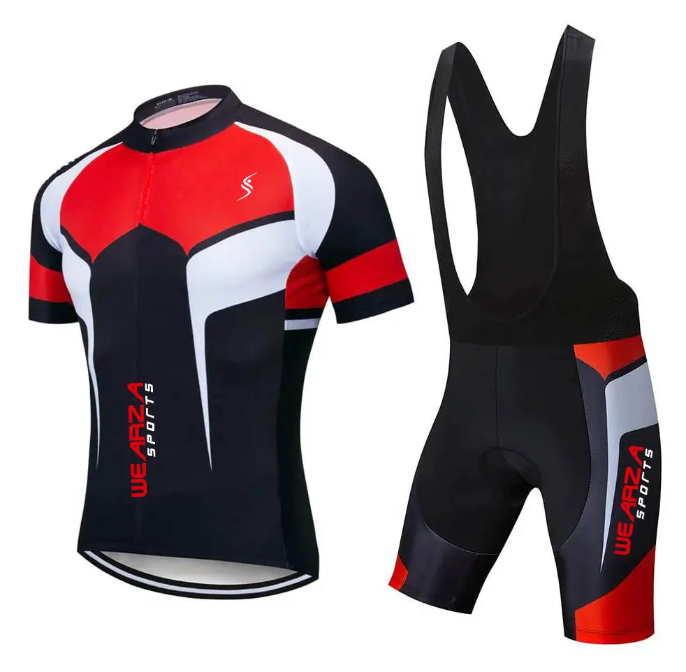 Maglia da ciclismo 2024 da uomo Set maniche corte da bicicletta camicia traspirante ad asciugatura rapida + pantaloncini con cuscino 5D pantaloni imbottiti/bavaglino corto