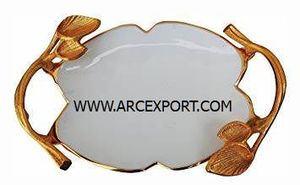 Moderne de luxe En Métal de Sculpture Décoration de Plateau de Table En Gros En Vrac Plateaux - Product Image 4