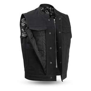 Chaleco de piel auténtica de alta calidad para motorista, Estilo clásico - Product Image 2