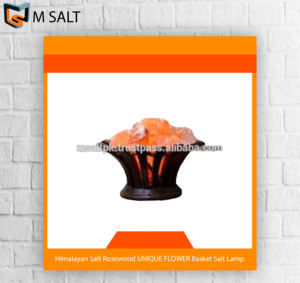 Cesta de flores de palisandro de sal del Himalaya Novedad única Lámpara de sal Idea de regalo - Product Image 4