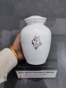 Urna de cremación de Mascota de aluminio pintada a mano, Cara de caballo, suministros funerarios de cremación de mascotas conmemorativas, nueva - Product Image 2