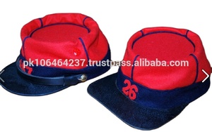 Nouveau design en gros fait à la main logo douanier 100% laine tissu uniforme rouge civil Kepis chapeaux - Product Image 2
