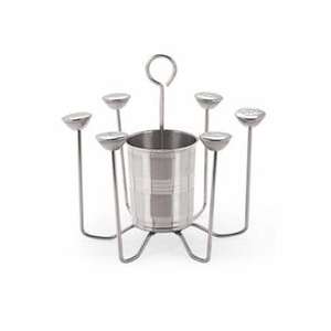 Mesa de comedor decorativa de cocina de diseño clásico, 6 ranuras, soporte de vidrio de acero inoxidable Popular, incluye cestas de almacenamiento baratas - Product Image 2