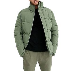 Venta al por mayor de invierno casual chaqueta acolchada de los hombres cremallera personalizado hombres parche manga chaqueta de bombardero OEM chaqueta de los hombres personalizados - Product Image 1