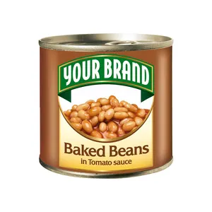 High Quality Made In Italy Your Brand Baked Beans In Tomato Sauce In Cans Easy-open Tins 12x236ml For Export