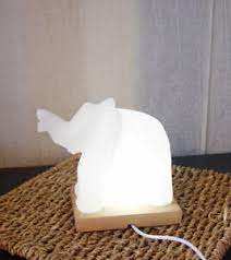 Lampe à sel USB sur le thème de l'éléphant Décoration de la maison sculptée en rose de l'Himalaya de style floral du Pakistan pour le Feng Shui - Product Image 6