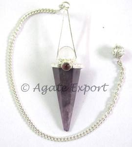 Péndulos de piedra azul y oro con 6 facetados | Péndulos curativos de piedras preciosas - Product Image 2