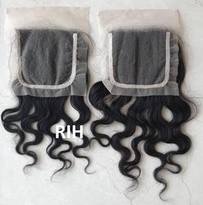 Extensiones de cabello humano indio sin procesar, mechones de pelo Natural ondulado, con cierre de 5x5, de la India - Product Image 2