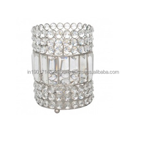 Bougeoir en cristal, Design à la main, décor en métal massif, autre support de bougie brillante pour l'intérieur et l'extérieur - Product Image 1