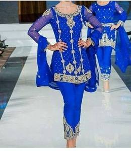 Elegant-Indian/Pakistani-Party-Wear embroidery work on Stylish Kurta ,<b>Pant</b> dress for party/Wedding wear -2020 - Product Image 1