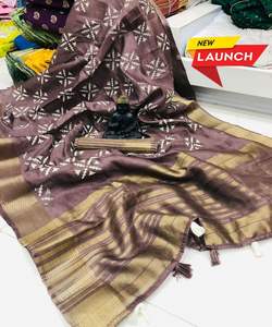 Banarasi soie Jacquard Saree avec chemisier femmes porter dames fête Festival tenue quotidienne doux coton soie Sari en gros bas prix ethnique - Product Image 6