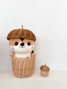 Vietnam Rattan Acorn Storage <b>Basket</b> - Product Image 5