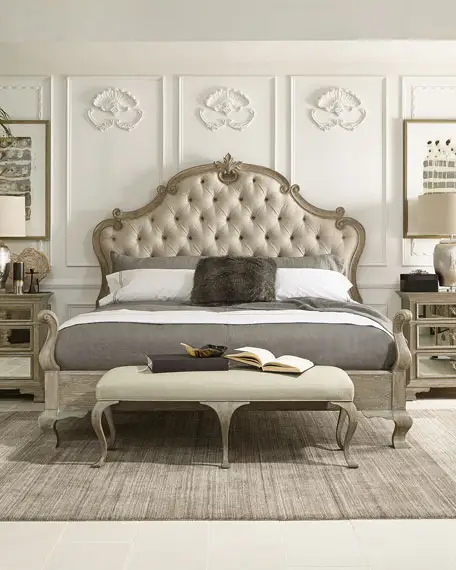 Antika fransız tarzı ev mobilya kral yatak odası mobilyası, mobilya rokoko yatak odası takımı