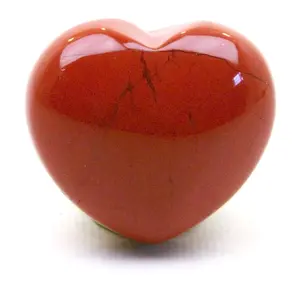 Vente en gros de pierres précieuses naturelles en jaspe rouge poli en forme de cœur, pierre de guérison, cadeau d'amour, décoration - Product Image 1