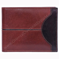 Dompet kulit pria bermerek Logo kustom dompet kulit perlindungan Rfid kantung koin timbul kustom dompet kulit kartu kredit transparan